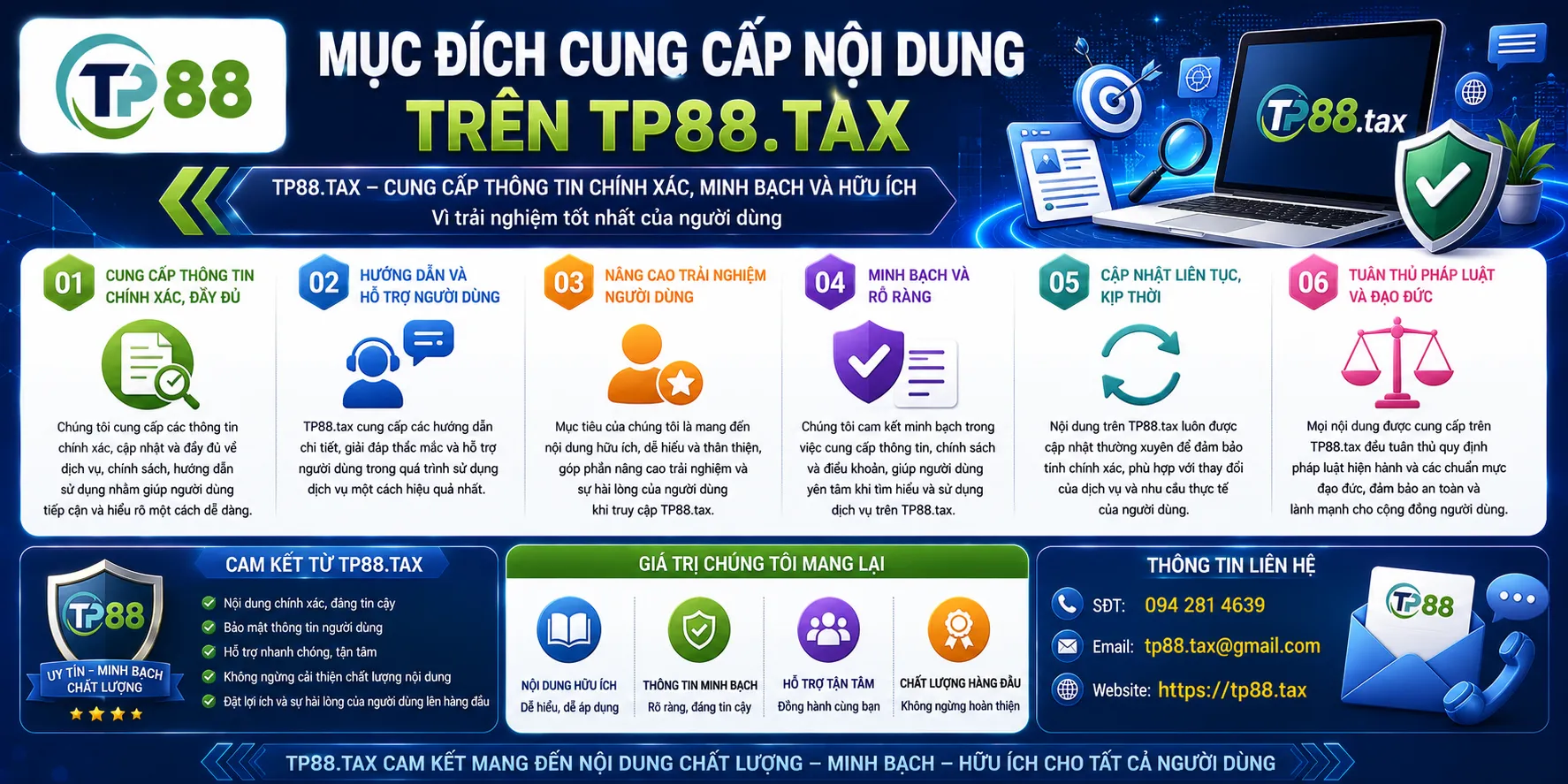 Miễn Trừ Trách Nhiệm TP88 – Phạm Vi Và Giới Hạn Thông Tin 1 Mục đích cung cấp nội dung trên tp8836.com